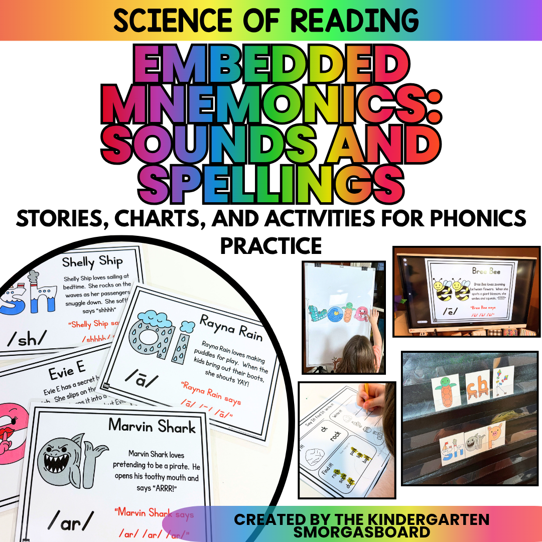 Phonics Activities & Worksheets-Embedded Mnemonics Sounds and Spellings-K–2