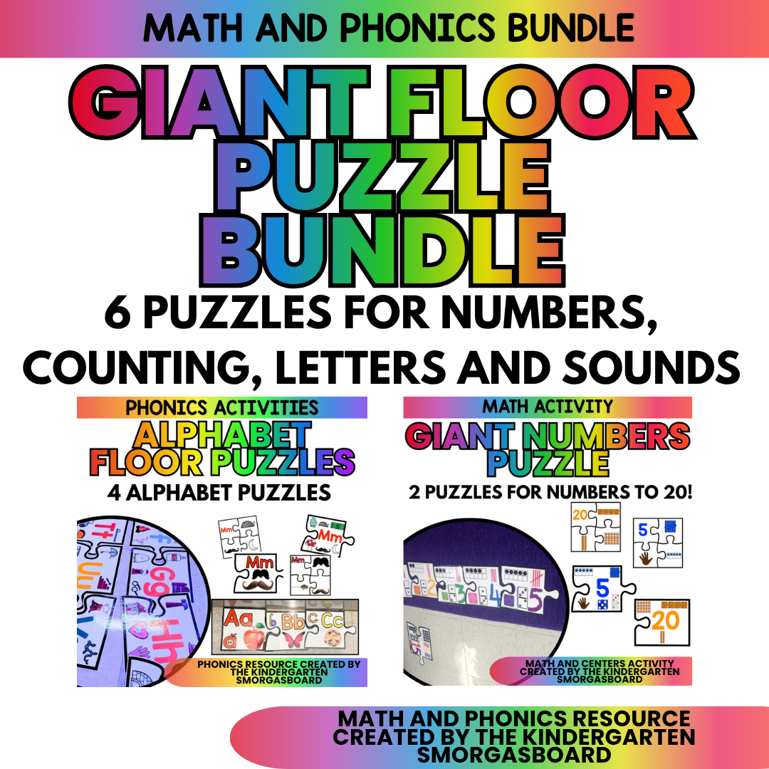 GIANT Floor Puzzles BUNDLE: Letters, Sounds, Numbers, and Counting!