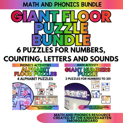 GIANT Floor Puzzles BUNDLE: Letters, Sounds, Numbers, and Counting!
