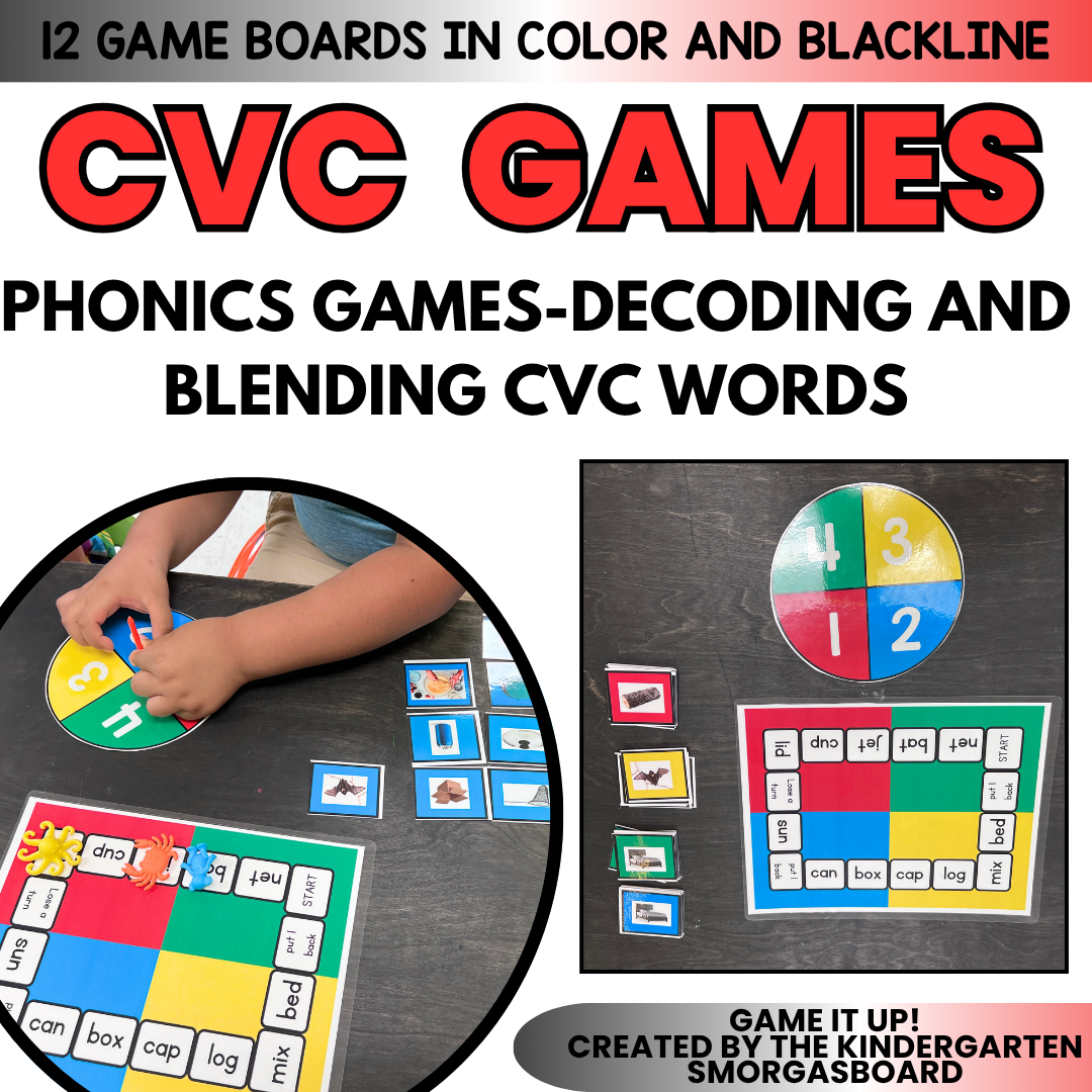 Phonics Centers Kindergarten | CVC Games | Independent Phonics Activities-Game It Up!