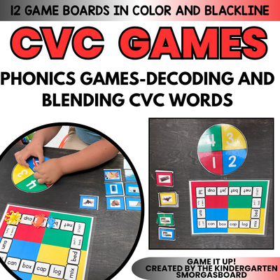Phonics Centers Kindergarten | CVC Games | Independent Phonics Activities-Game It Up!