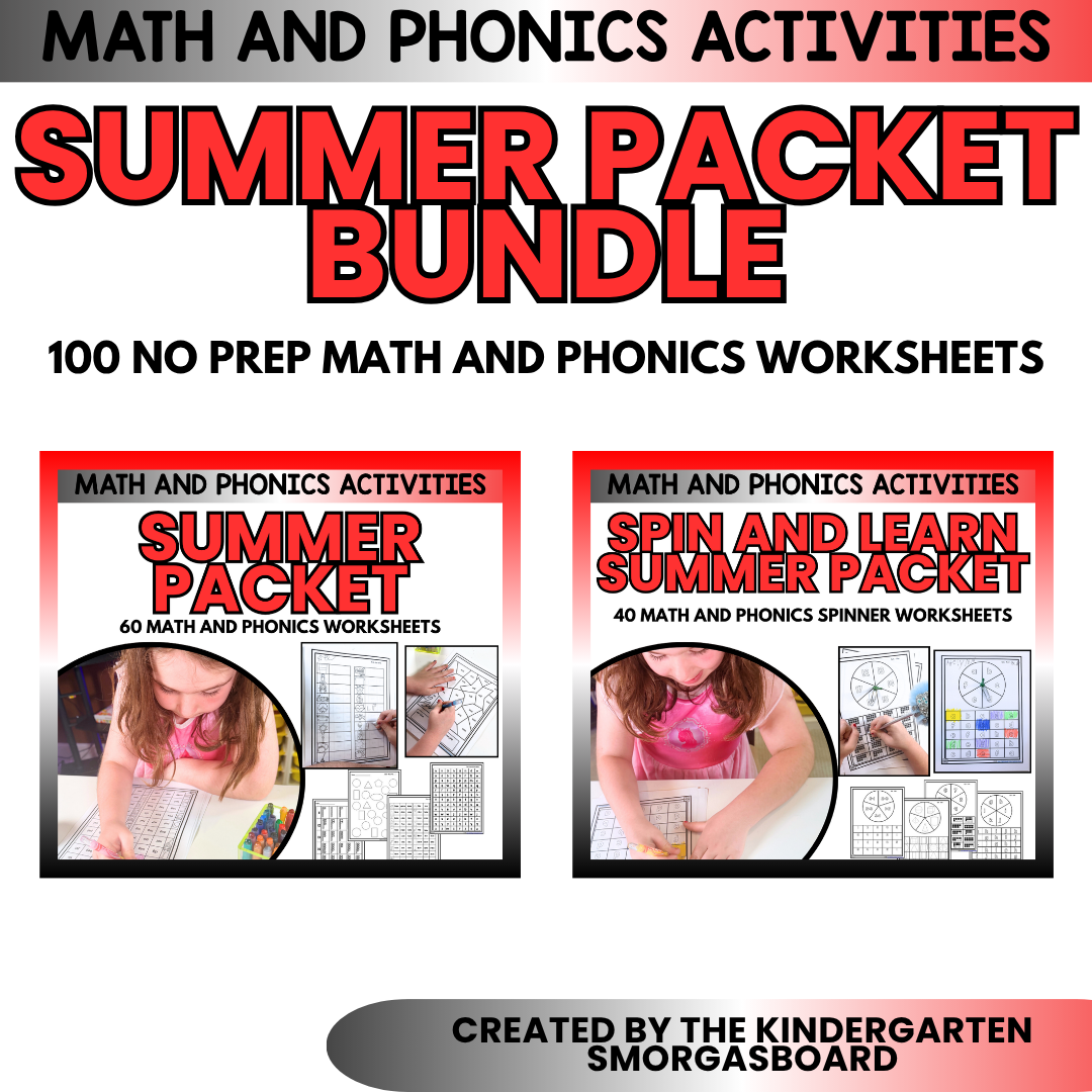 Summer Packet Bundle | Summer Worksheets | Spinner Activities l 100 Worksheets