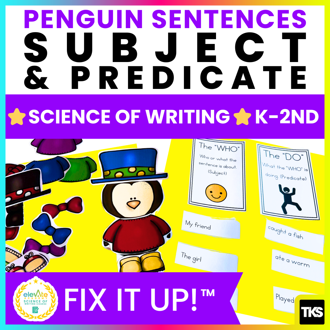 Fix It Up! Penguin Sentence Building Subject & Predicate