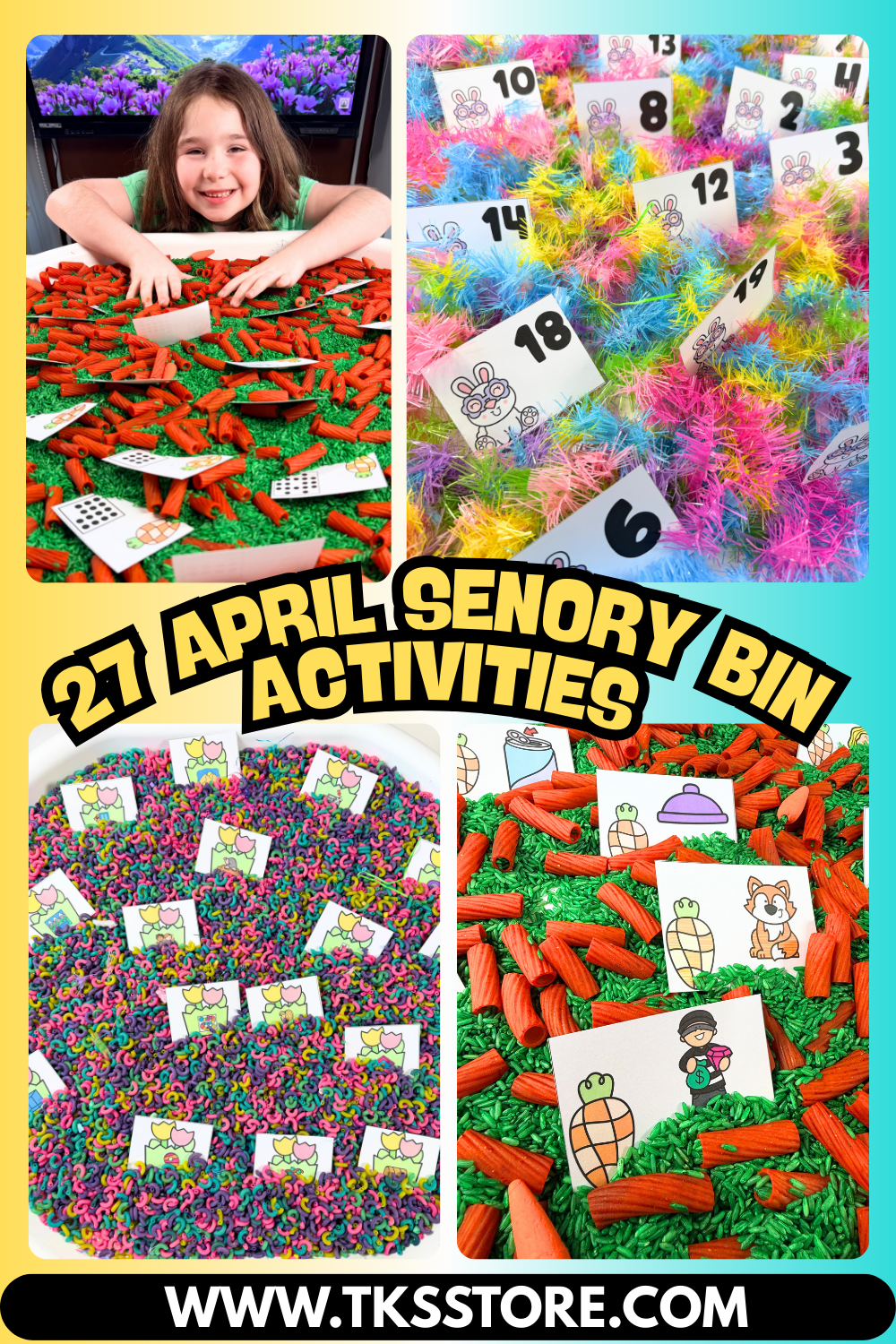 Sensory Bins Kindergarten Math & Phonics Centers | April, Spring And Easter