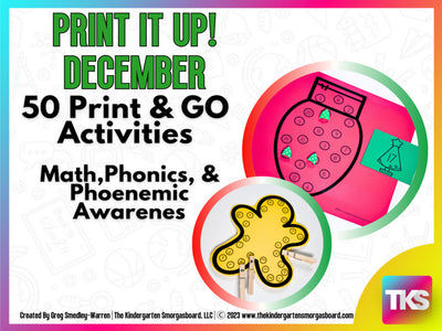 ELA & Math Low Prep Worksheets & Games Kindergarten Print It Up! December Print It Up!