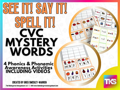 See It! Say It! Spell It! Mystery Words Phonics Activities