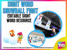 Sight Word Editable Snowball Fight!