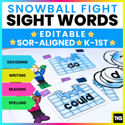 Sight Word Editable Snowball Fight!