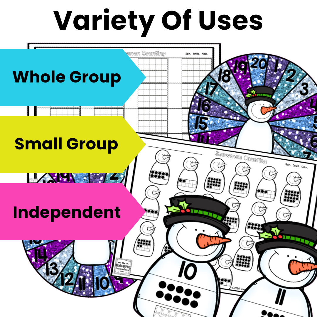 Snowman Numbers & Counting - Puzzles & Spinners