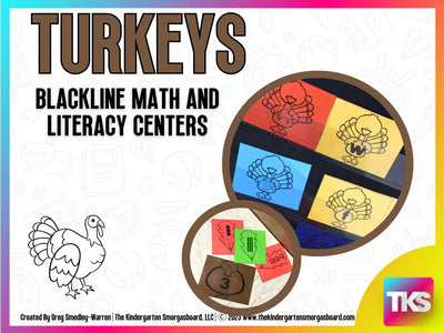 Turkeys: Blackline Thanksgiving Math and Literacy Centers