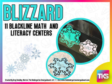 Blizzard! Blackline Snow-Themed Math and Literacy Centers