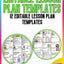Editable Lesson Plan Templates