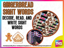 Gingerbread Editable Sight Words