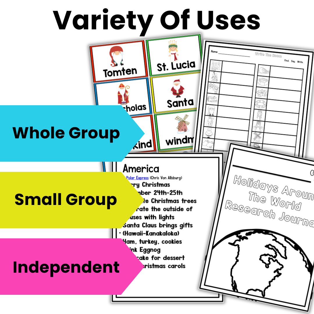 Christmas And Holidays Around the World: An Editable  Research and Writing Project PLUS Centers!