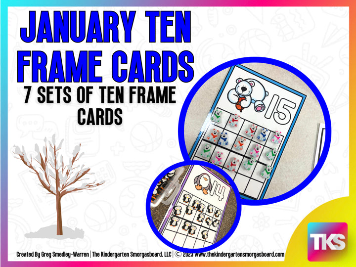 January Ten Frame Cards – The Kindergarten Smorgasboard Online Store
