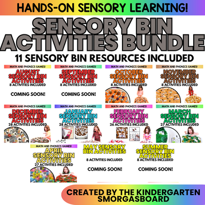 Sensory Bin Activities For The Year! Growing Bundle! 341 Activities!