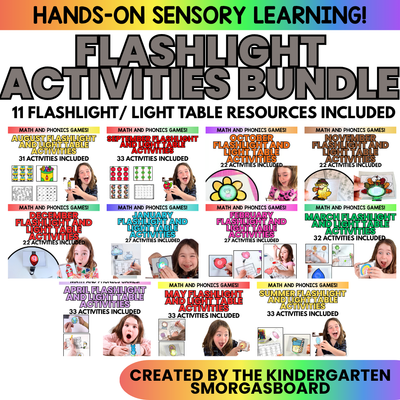 Flashlight Activities For The Year! Growing Bundle! 288 Activities!