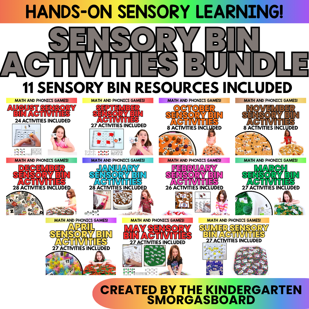 Sensory Bin Activities For The Year! Year Long Bundle! 341 Activities!