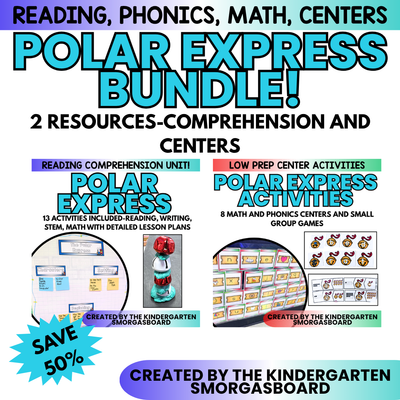 Polar Express Bundle - Comprehension Lessons, Activities, PLUS Center Activities Kindergarten