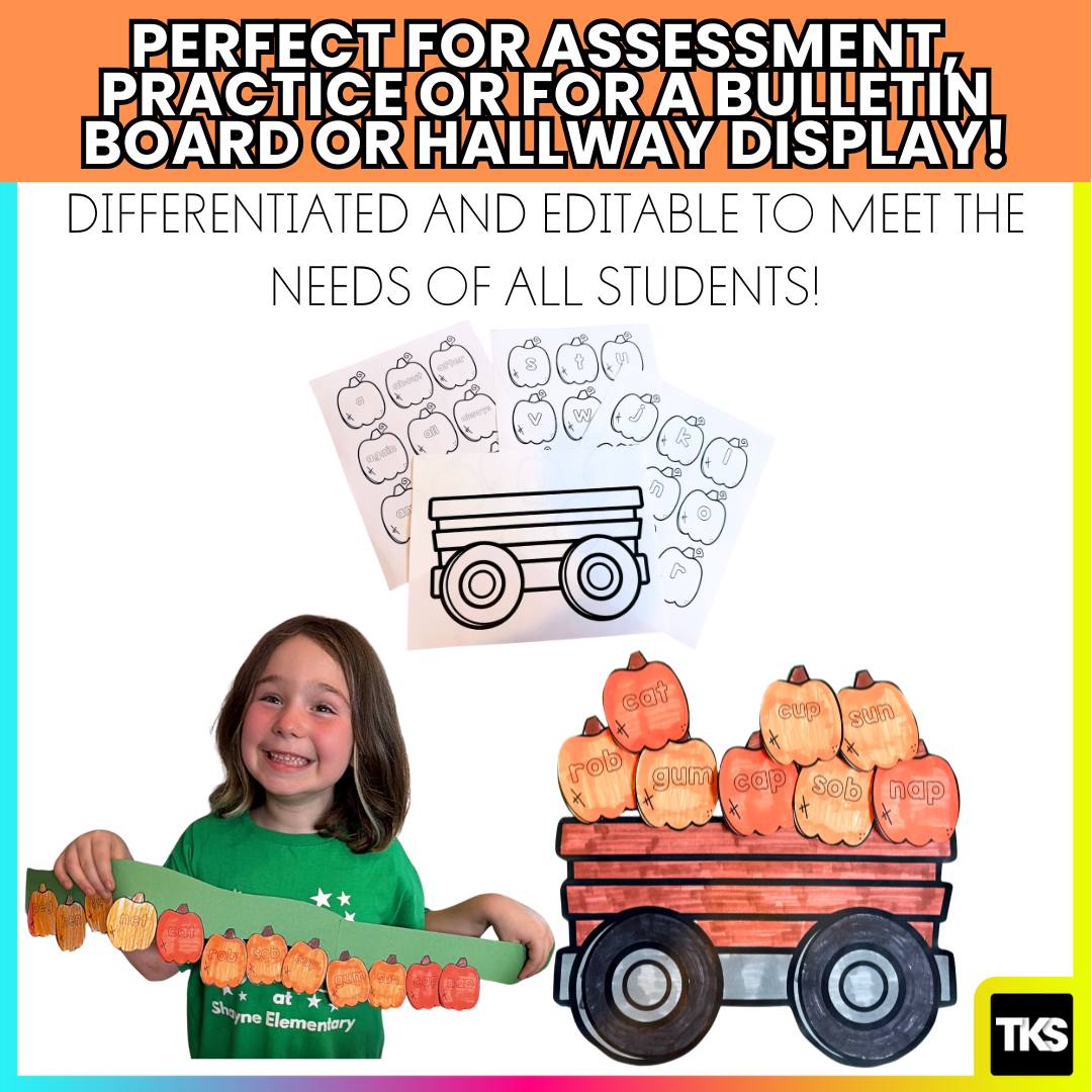 Pumpkin Activities: Pumpkin Phonics Project: Letters, Sounds, CVC Words And More