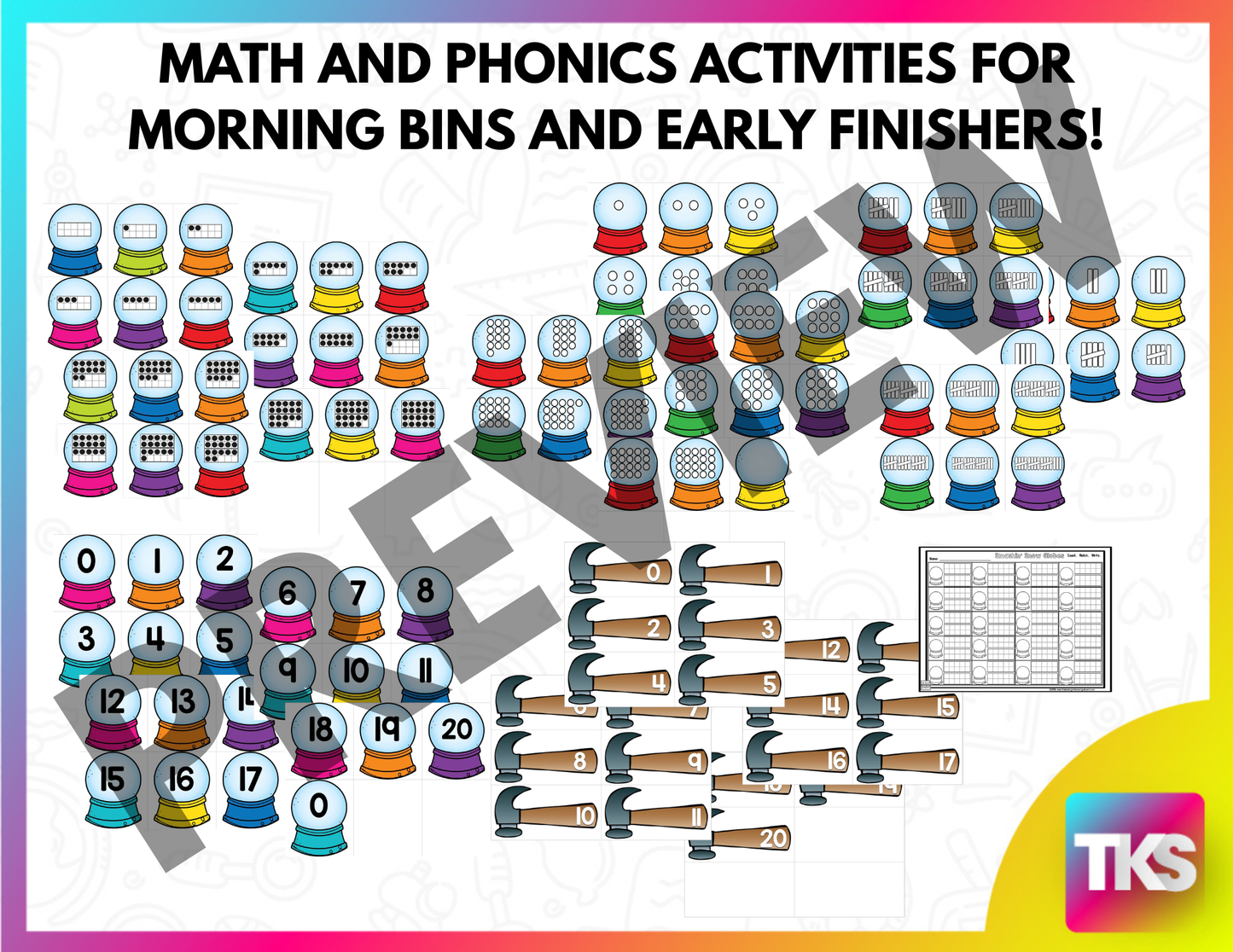 Winter Activities: 8 Snow Globe Math And Phonics Centers