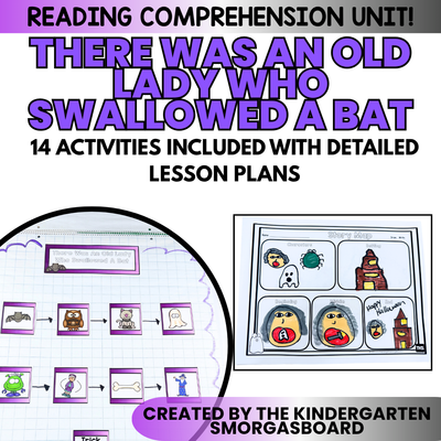 Bats and Fall Reading Comprehension | October Literacy Lessons for There Was an Old Lady Who Swallowed A Bat