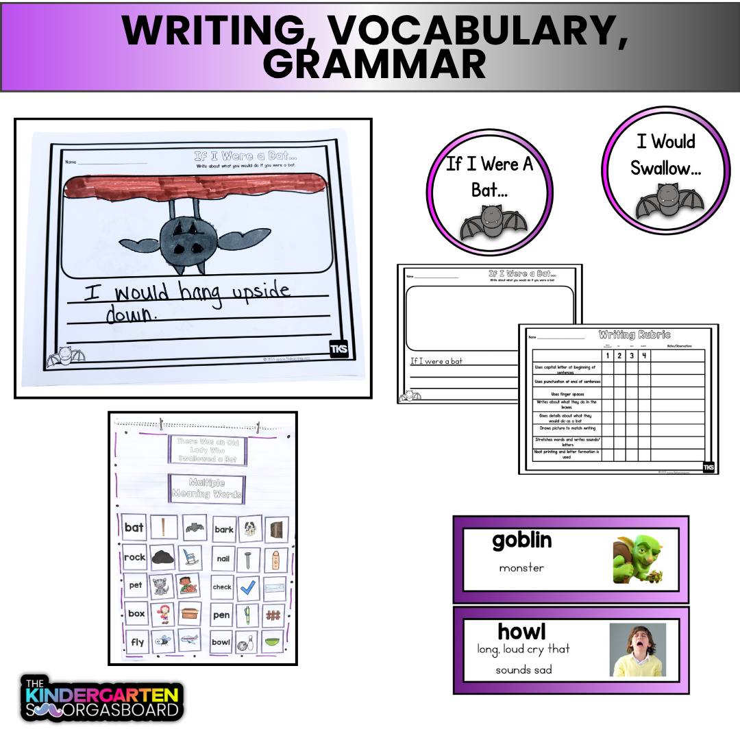 Bats and Fall Reading Comprehension | October Literacy Lessons for There Was an Old Lady Who Swallowed A Bat