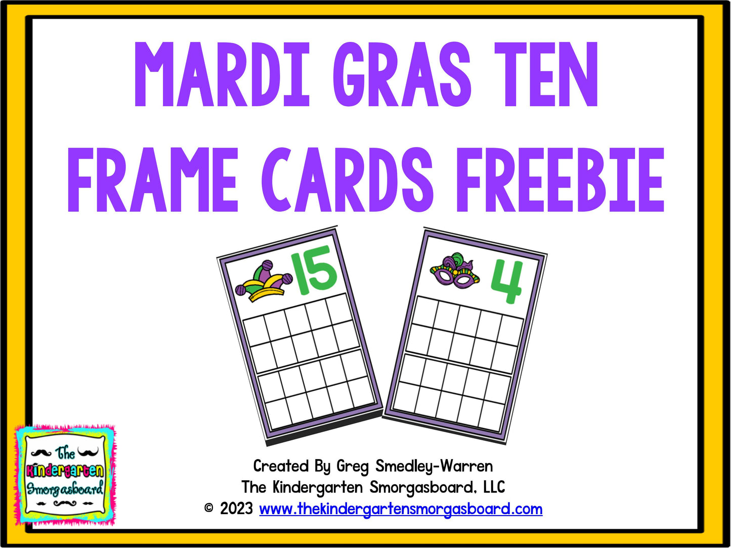 Mardi Gras Ten Frames Freebie