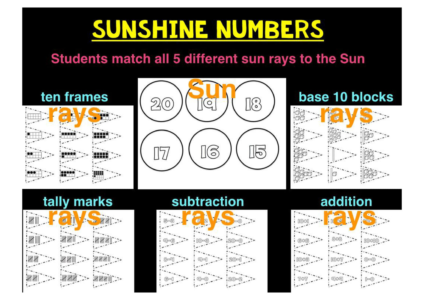 Summer Blackline Math and Literacy Centers