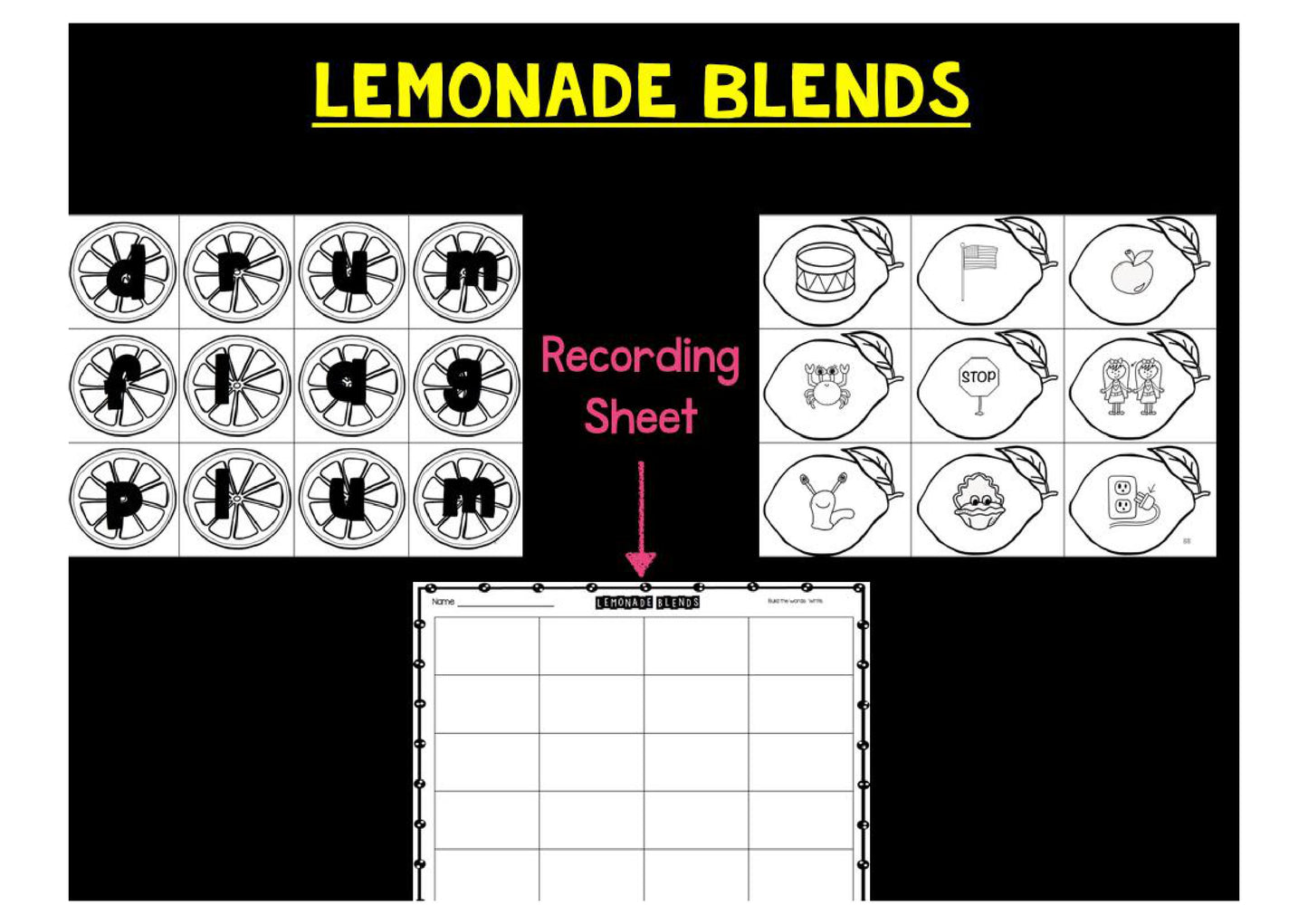 Summer Blackline Math and Literacy Centers