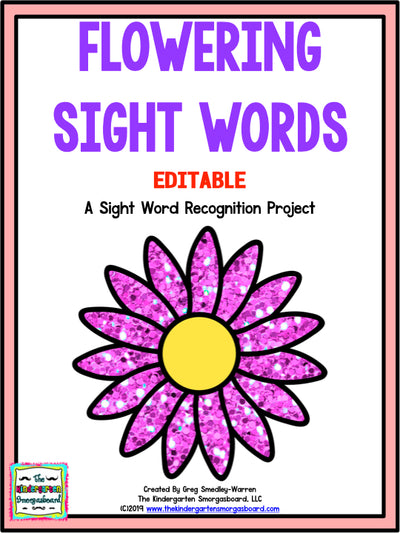 Flowering Sight Words Editable Project