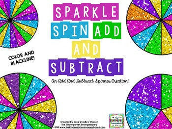 Sparkle Math Activity Sparkle Spin: Add and Subtract – The Kindergarten Smorgasboard Online Store