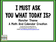 Calendar! I Must Ask You the Date (Monster Theme)