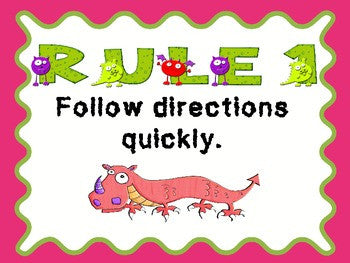 Five Rules Classroom Poster Set FREEBIE!