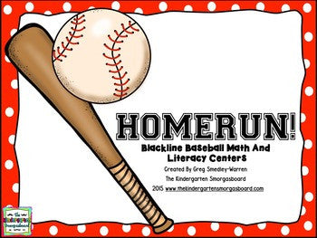 Homerun: Blackline Baseball Math and Literacy Centers