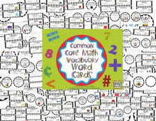 Kindergarten Math Vocabulary Cards