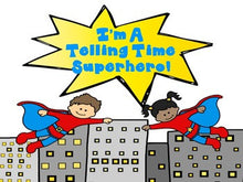 Telling Time Superhero: Hour and Half Hour