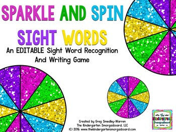 Sparkle Spin Editable Sight Words