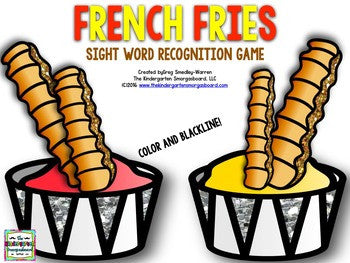 French Fry Editable Sight Words