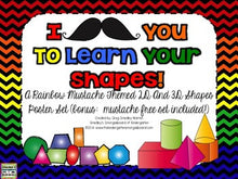 I Mustache You to Learn Your Shapes! Poster Set