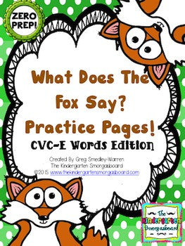 What Does the Fox Say? Zero-Prep CVC-E Practice Pages