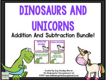 Dinosaurs and Unicorns: Addition and Subtraction BUNDLE!