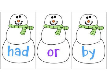 Snowman Sight Words Game