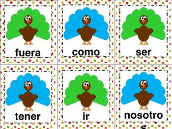 Gobble, Gobble: SPANISH Thanksgiving Math and Literacy Centers!