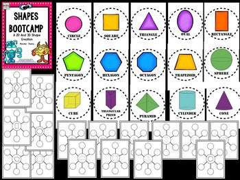 Shapes Bootcamp: A 2D and 3D Shapes Unit (Monster Theme)