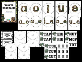 Vowel Bootcamp: Short and Long Vowels (Army Theme)