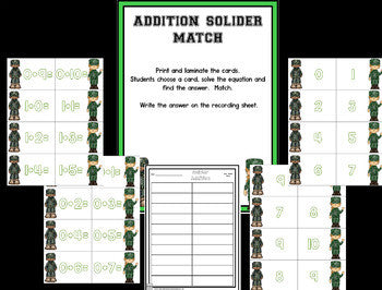 Addition Bootcamp: Adding to 10 (Army Theme)