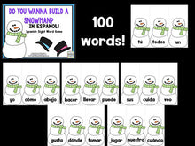 Snowman Sight Words Game: SPANISH Sight Words!
