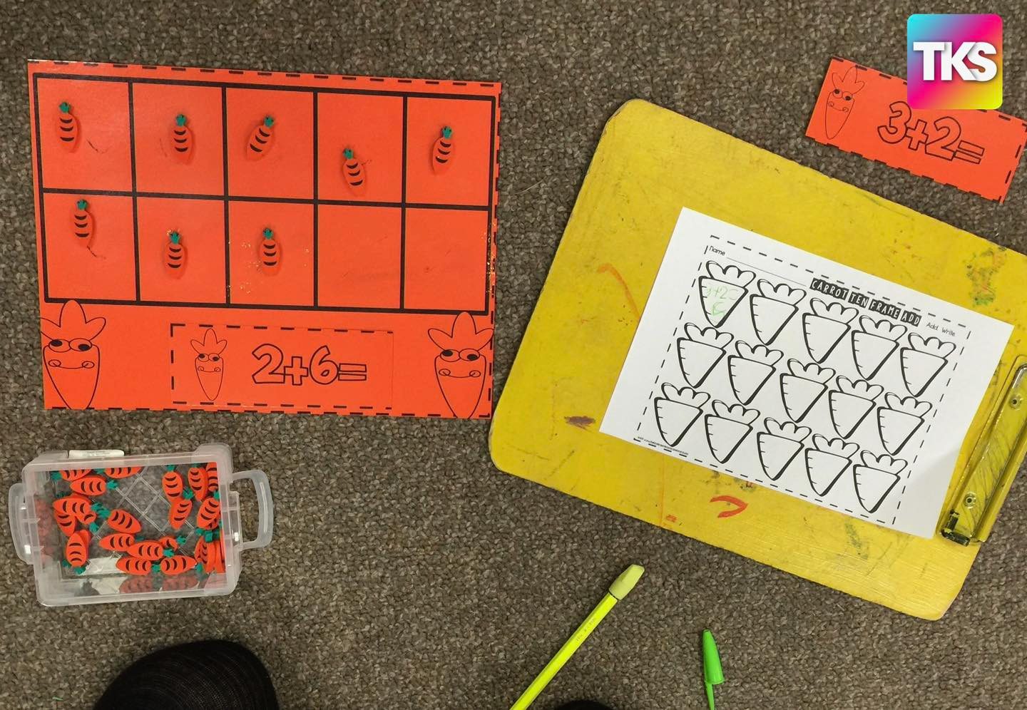 Tops and Bottoms: Carrot Math and Literacy Centers
