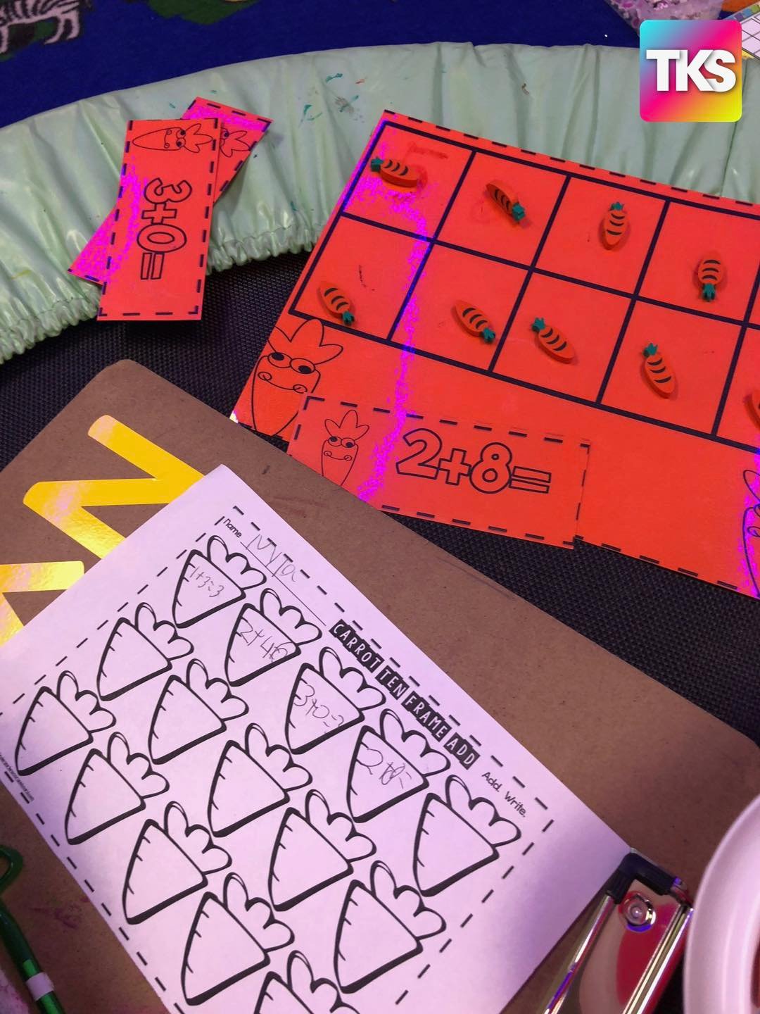 Tops and Bottoms: Carrot Math and Literacy Centers